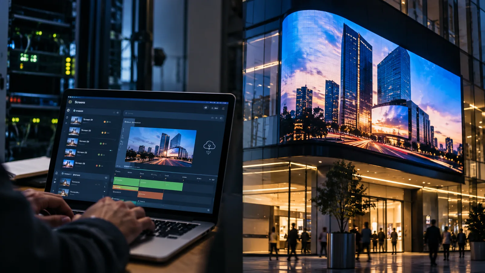 segurança em painel de LED conectado