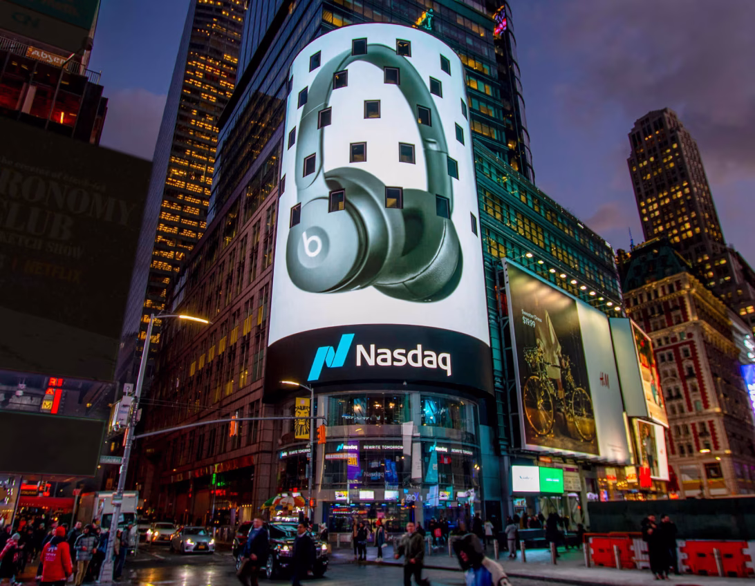 Painel de led na time square - Nasdaq