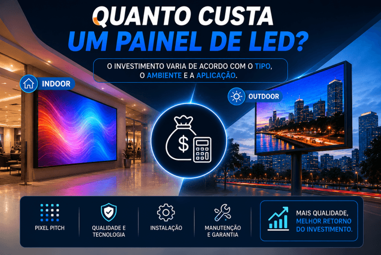 Quanto Custa um Painel de LED? Decomposição Completa, Faixas Reais 2026 e Simulação Lona vs LED em 5 Anos