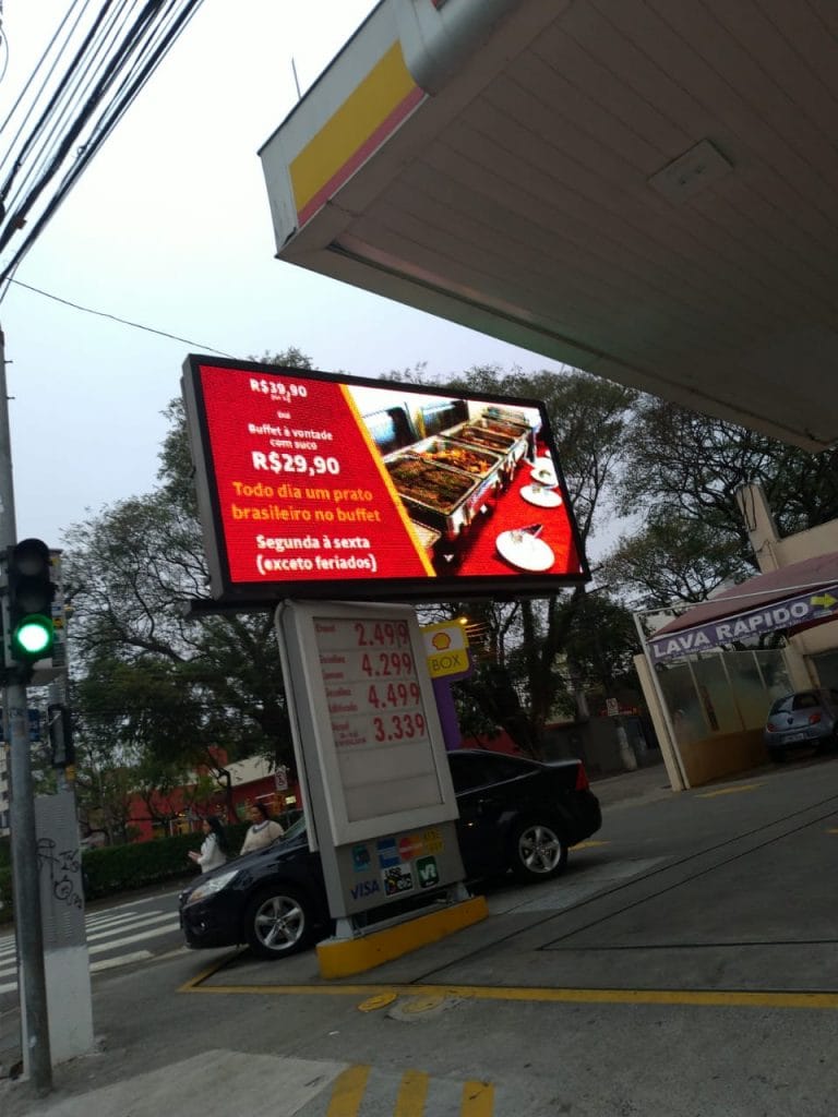 Painel de LED para posto de gasolina