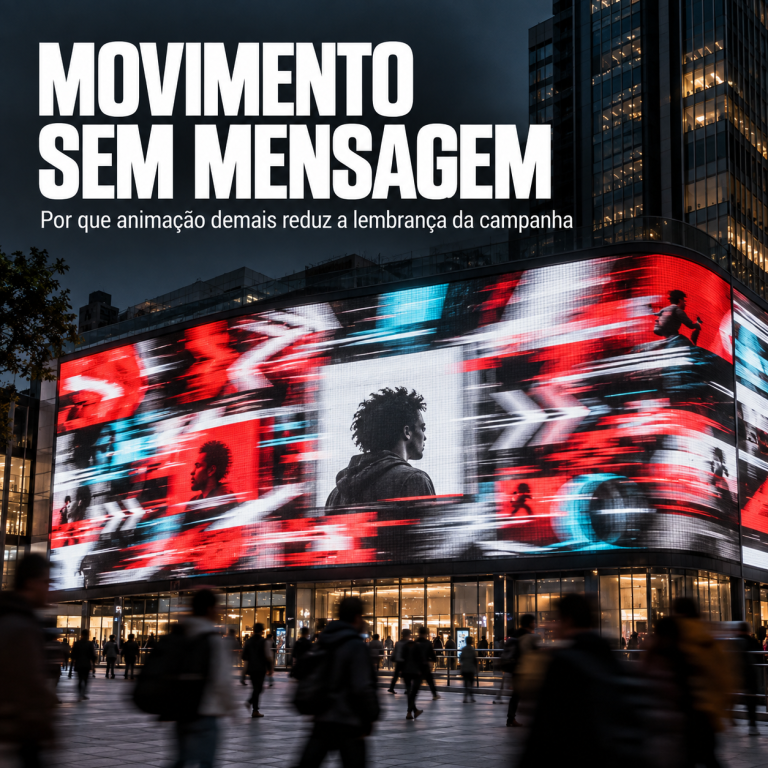 Movimento sem mensagem: por que animação em painel de LED em excesso reduz a lembrança da campanha
