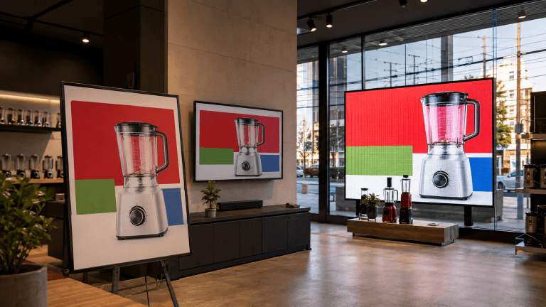 A mesma oferta em cartaz, televisão e painel de LED: o que muda?