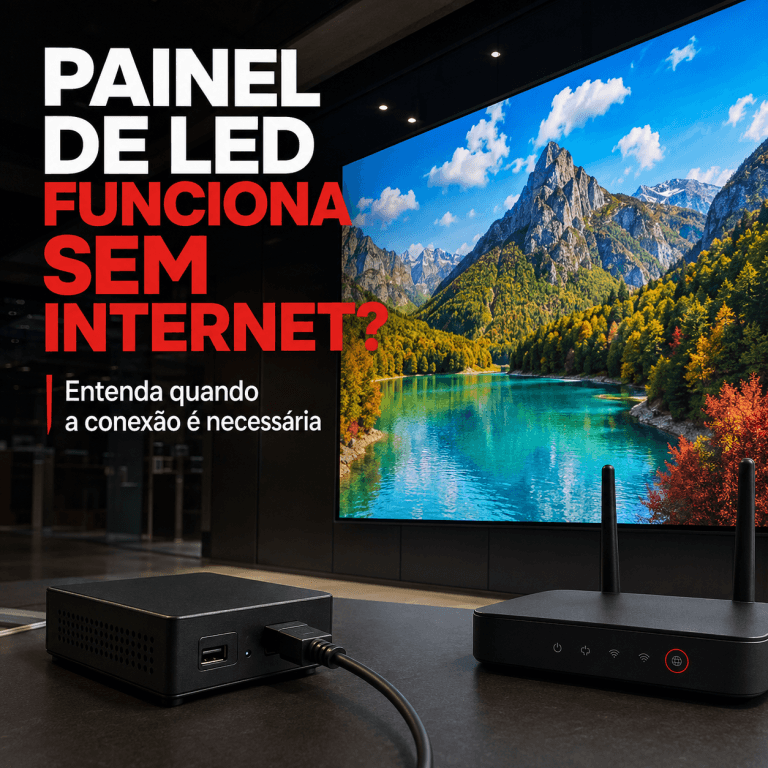 O painel de LED funciona sem internet?
