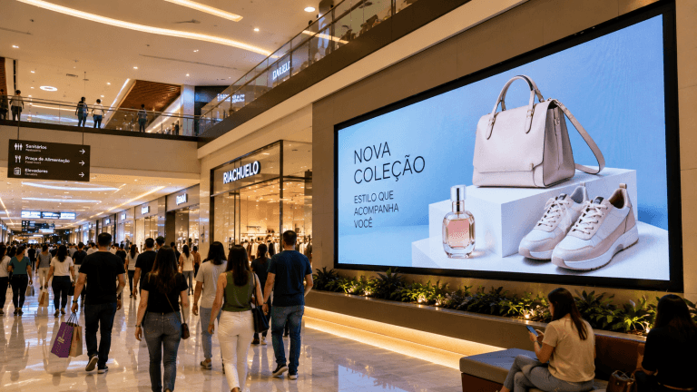Painel de LED para shopping center: como substituir mídia estática por digital