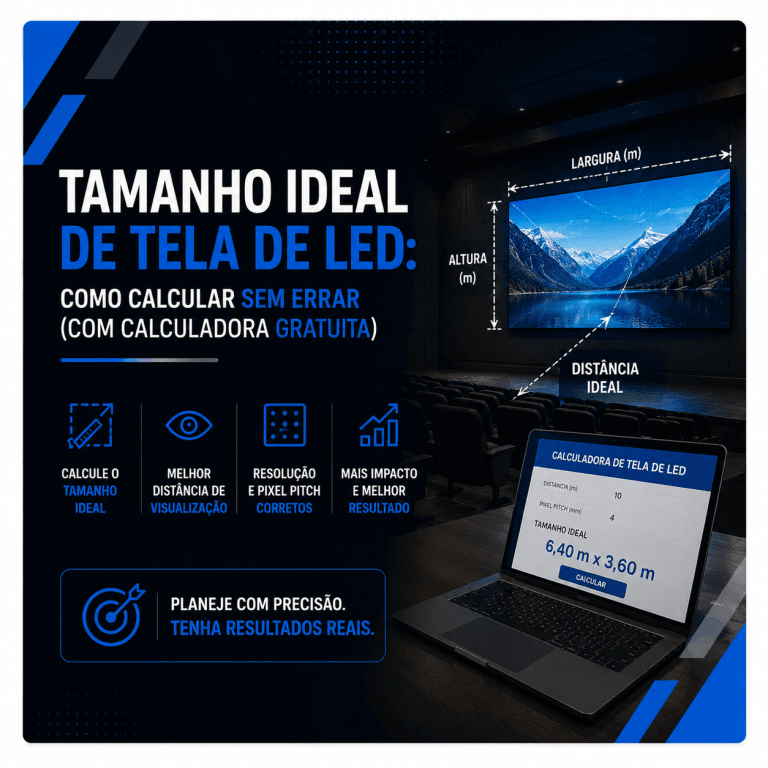 Tamanho Ideal de Tela de LED: Como Calcular Sem Errar (Com Calculadora Gratuita)