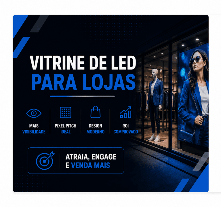 Vitrine de LED para Lojas: Guia Completo de Aplicação, Pixel Pitch Ideal, Modelos e ROI no Varejo