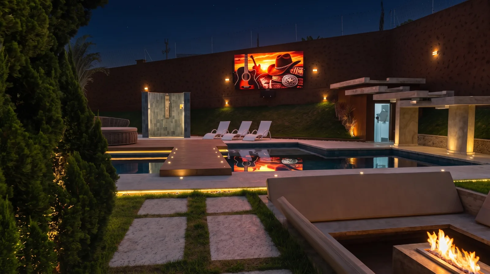 Painel de LED Outdoor em Residência